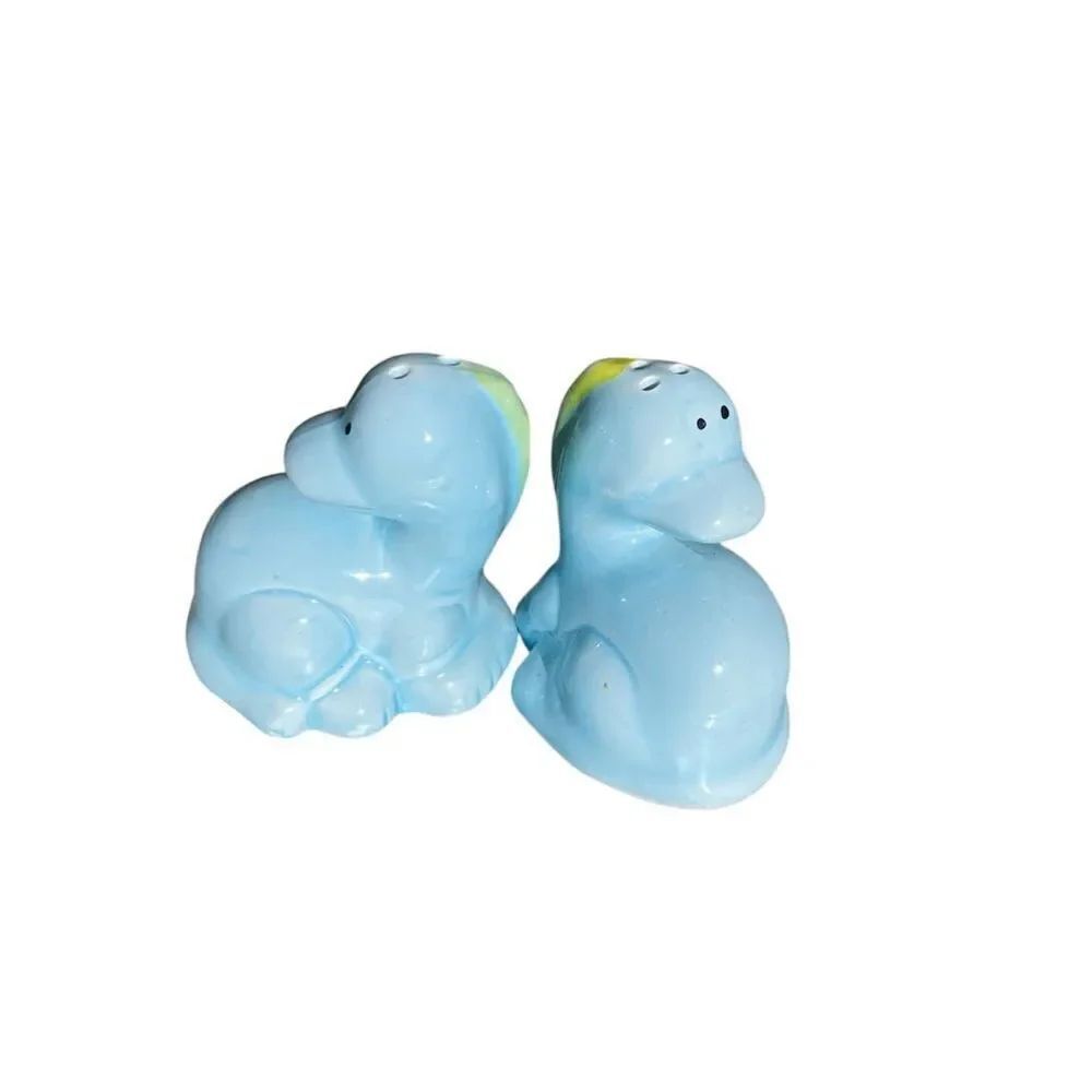 Blue Dinosaur Vintage Salt andโPepper Shakers
